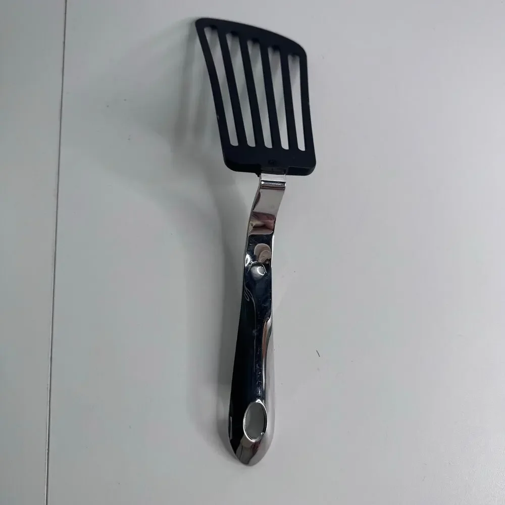 All Clad Flexible Stainless & Black Nylon Spatula Turner - Fish Flipper